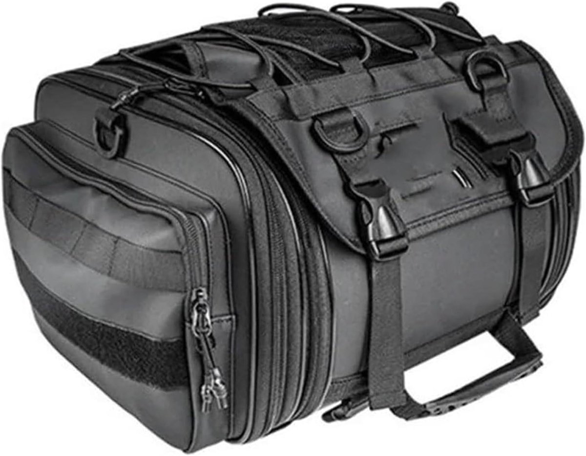 Motorfiets Zadeltas - Bagagetas Achterbank - Motor Rijden - Waterdicht Uitbreidbaar - 20L-60L - Zwart