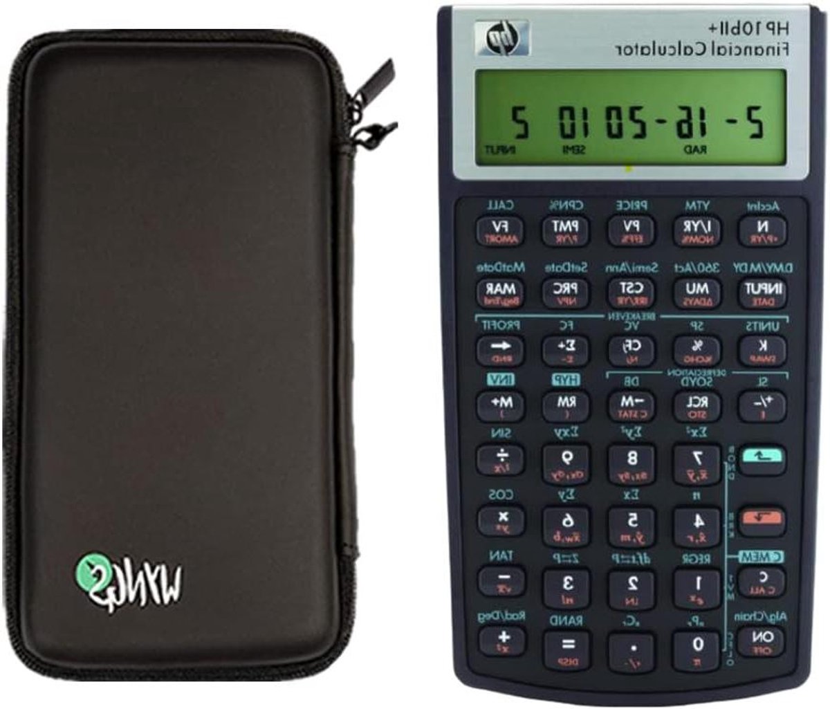 Financiële Rekenmachine - Zakencalculator - Financiële Taken - Inclusief Beschermhoes - 310 Gram - Zwart