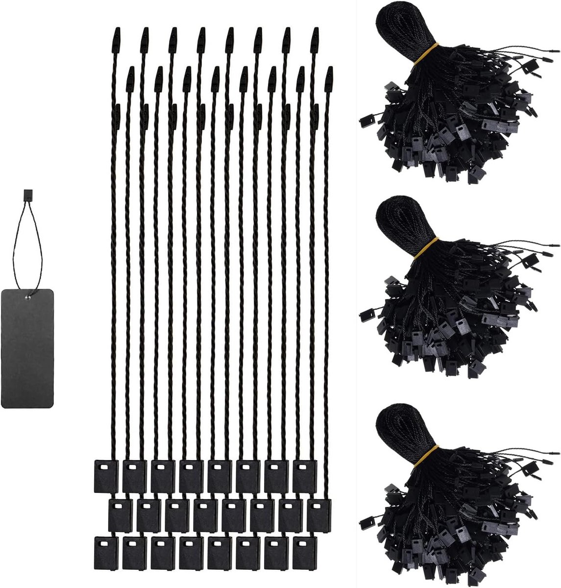 Dailygoods- Hangetiketten 1000 stuks - Katoenen Koord - Kliksluiting
