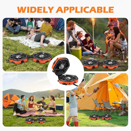 MakkelijkMooi Opvouwbaar Kampeerkooktoestel - Camping Kooktoestel - 2-Pits - Krachtige Dubbele Branders - Ingebouwde Ontstekers — afbeelding 3