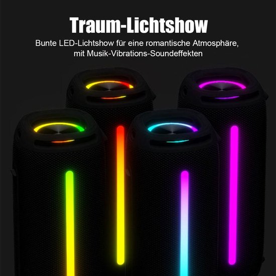 Bluetooth-luidspreker met handvat, 40W Bluetooth-luidspreker, IPX7 waterdicht, RGB-verlichting, TWS-koppeling, AUX-ingang, TF-kaartsleuf, geschikt voor feestjes/buiten/reizen. — afbeelding 3