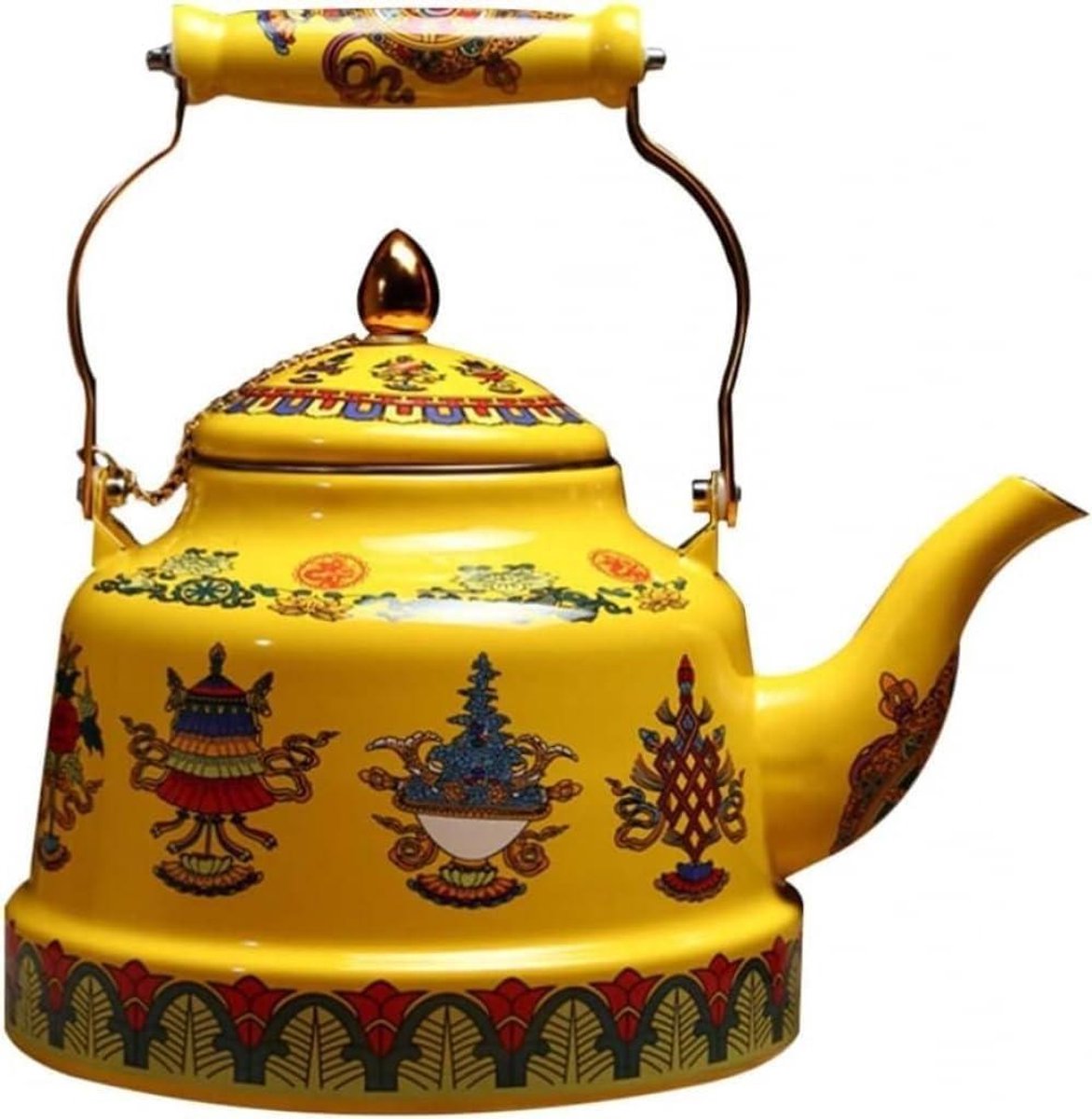 Emaille Theeketel - Fluitketel Theepot - Water Koken - Inductie Geschikt - 3.3L - Wit