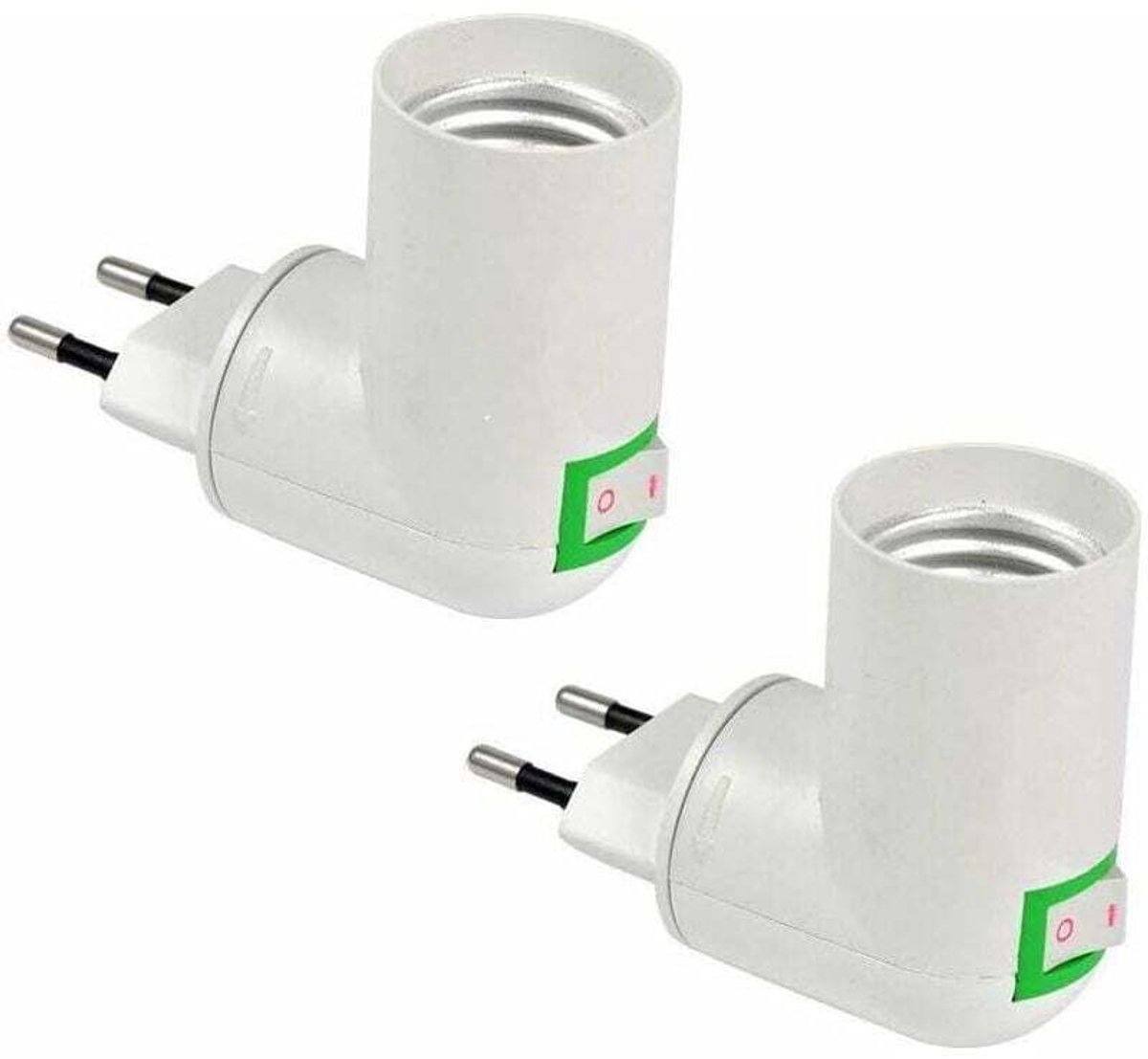 Set van 2 E27 lamphouders geschikt voor draadloze schakelaar, E27 LED-lampvoet, kunststof lamphouder, snelle verlichting, geschikt voor garagelampen.