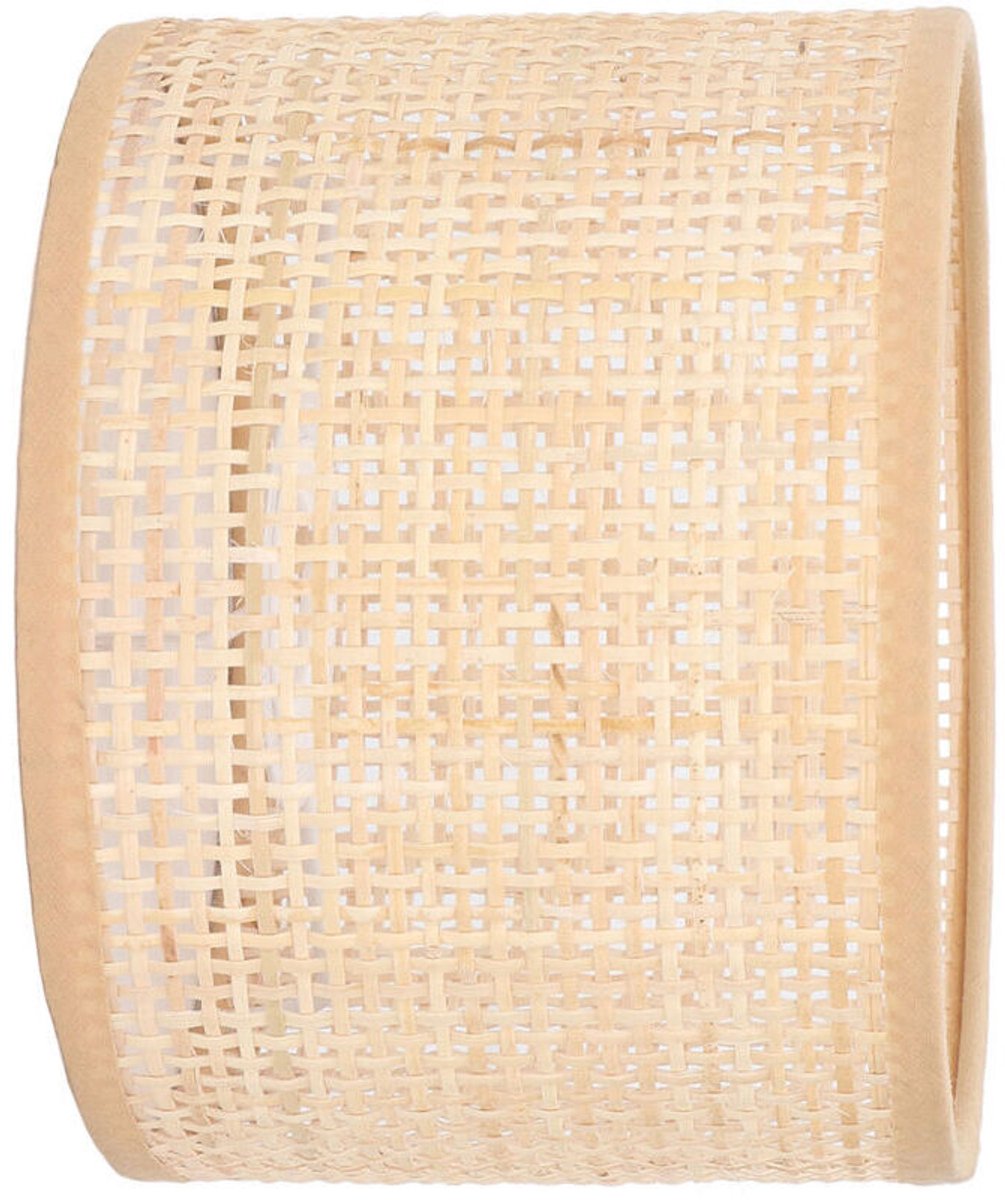 Vintage rotan lampenkap, 16x12 cm, handgeweven, E27/E14 fitting, geschikt voor tafellampen en hanglampen.