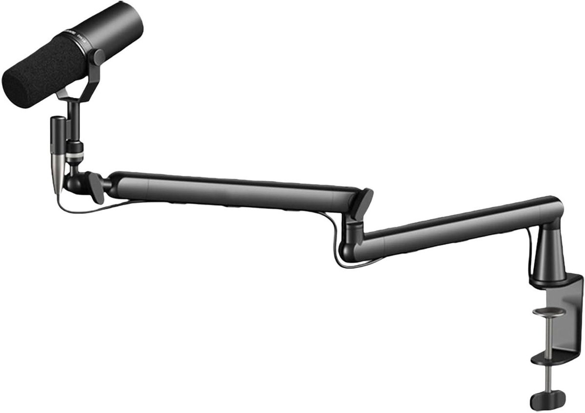 Microfoon Arm - Bureaustatief - Opnames Maken - Schokabsorberend - 64 cm - Zwart
