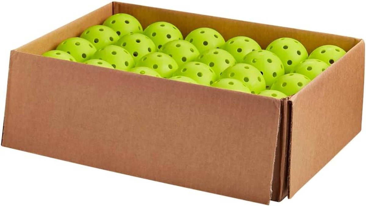 Pickleball Ballen - Sport Ballen - Wedstrijd Spelen - 32-Gaten Ontwerp - 48 Stuks - Geel