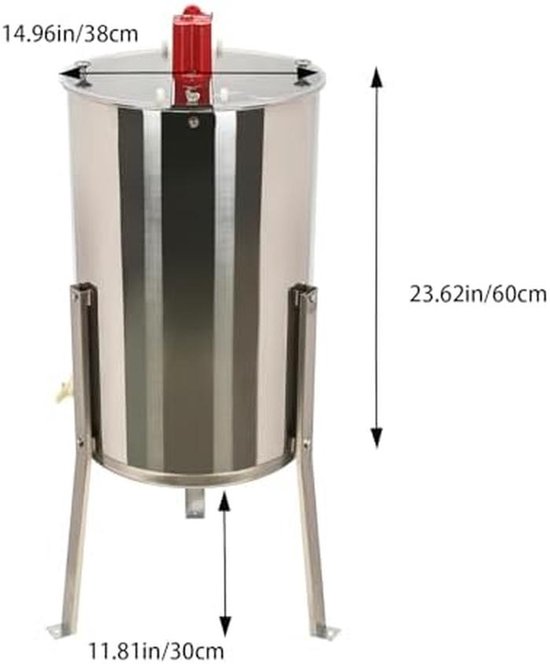 Honing Extractor - Honing Spinner - Honing Oogsten - Handmatige Bediening - 3 Frames - Zilverkleurig — afbeelding 3