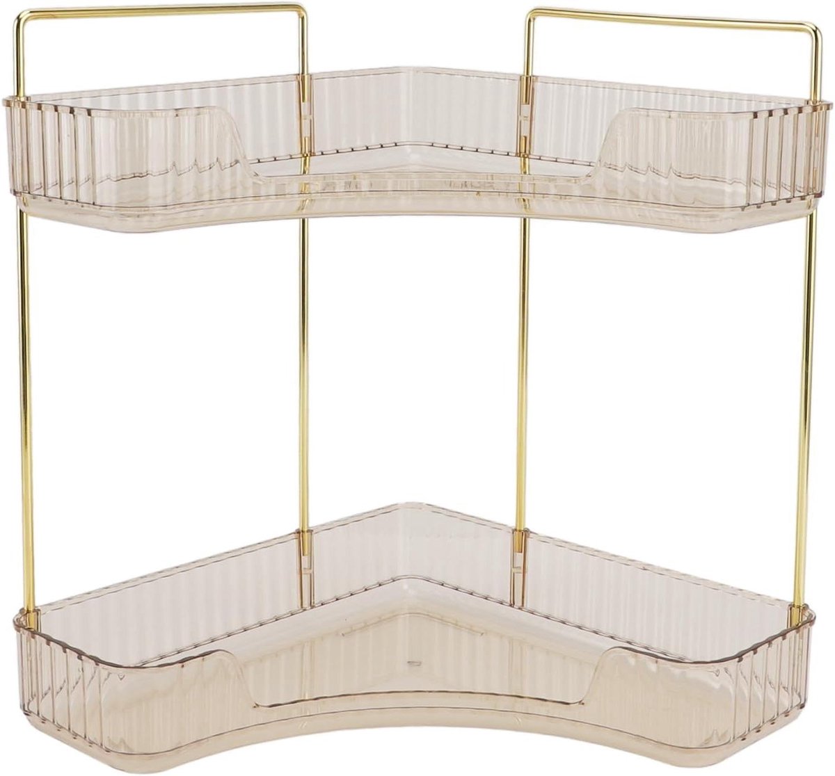 Make-up Organisator - Badkamer Plank - Ruimte Besparen - Hoekontwerp - 295 x 21 x 345 cm - Amber