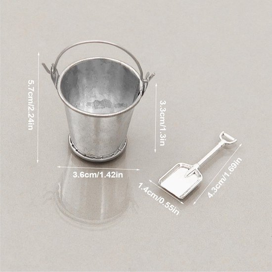 Miniatuur Tuingereedschap - Poppenhuis Accessoires - Bureau Decoratie - Levensechte Details - 4 x 4 x 7 cm - Metaal — afbeelding 4