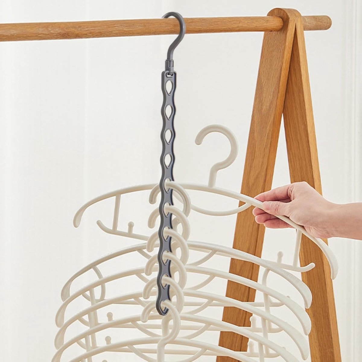 Kast Hangers - Kleding Organizer - Ruimte Besparen - Verticaal Ontwerp - 7 cm Breed - Grijs
