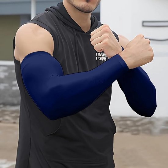 4-Pack - Unisex - UV Protection Arm Sleeves - Non-Slip Arm Sleeves - Summer Gaming Sleeves - Black, White, Gray, Blue — afbeelding 5