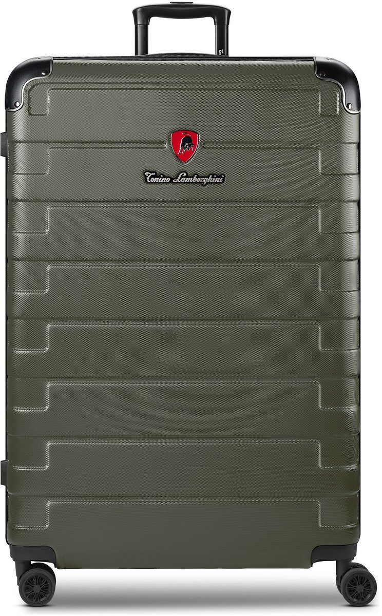 Tonino Lamborghini Milano 4-wiel Trolley XL 83 cm speciale maat met rekbare vouw - Harde bagage - TSA slot - olive