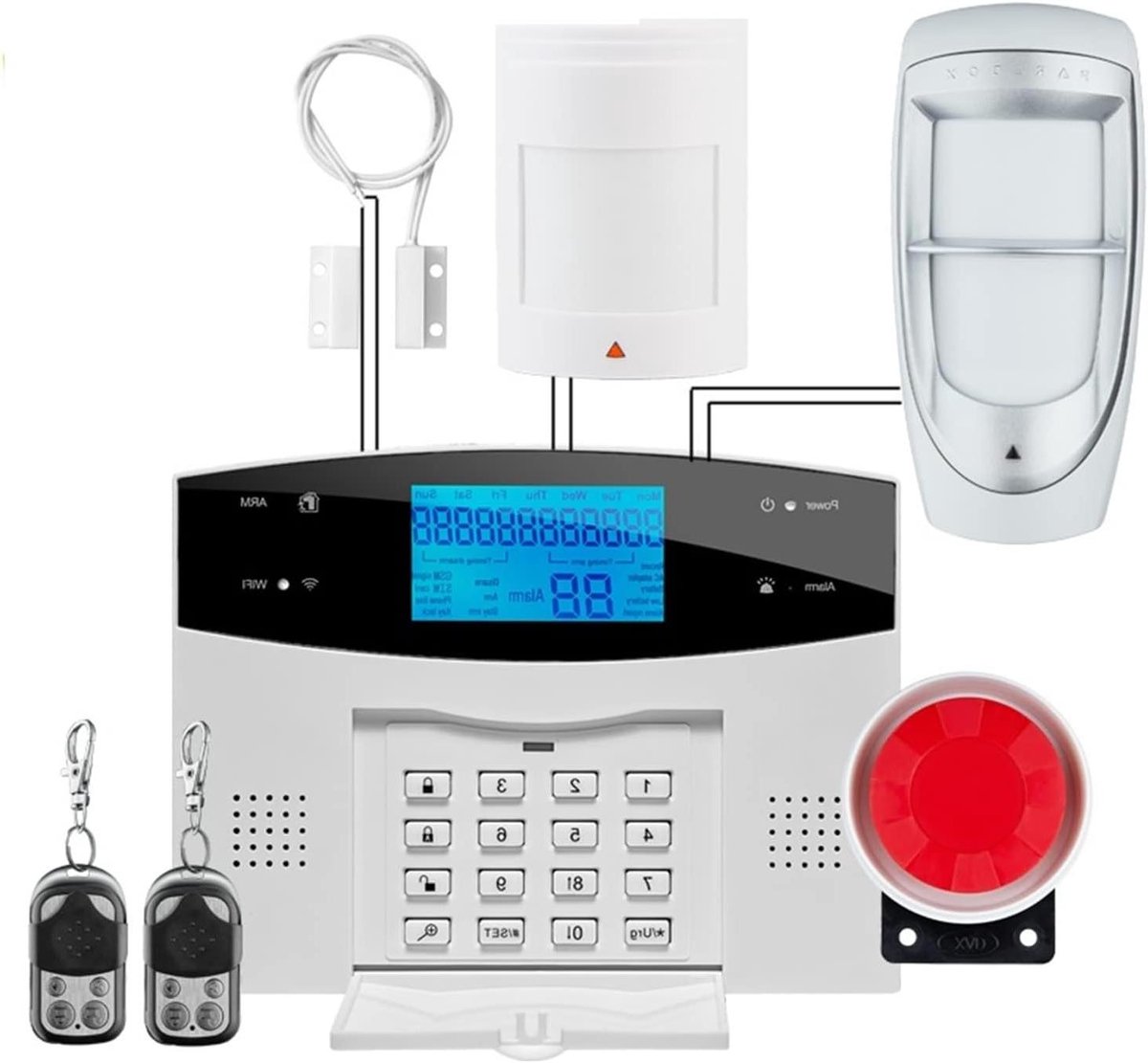 Draadloos alarmsysteem - Huisbeveiliging set - Veiligheid thuis - App notificaties - 99 zones - Wit