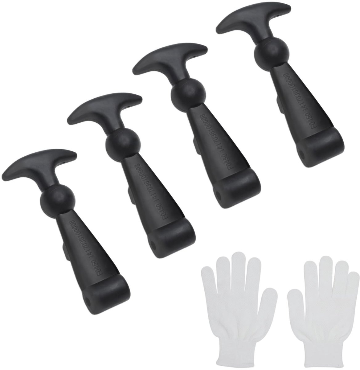Dailygoods - Set van 4 Kaphouders van Rubber voor Gereedschappen