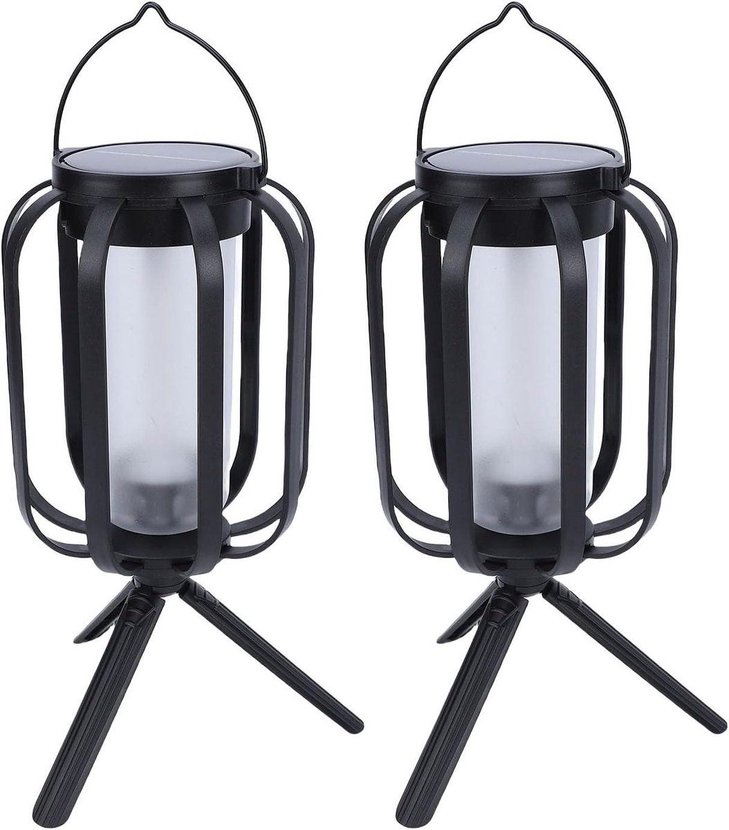 Zonnelantaarns Buiten - Tuinlampen Solar - Tuin Decoratie - 3 Lichtmodi - 26 x 17 x 13 cm - Zwart
