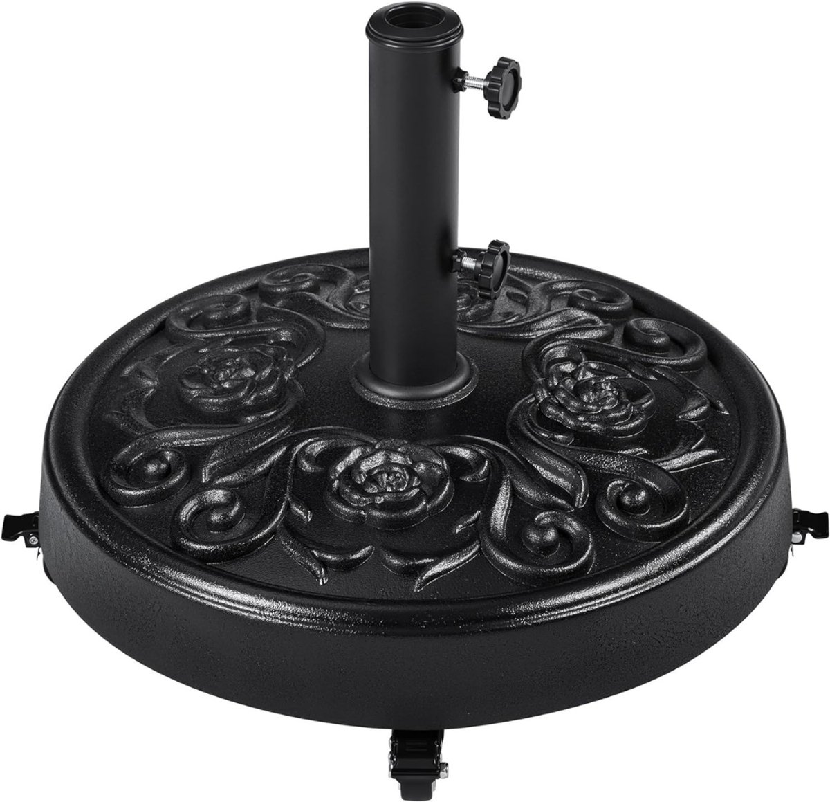 ZMR® Parasolvoet op Wielen - Parasolvoet - Parasolvoeten - Zwart - 67cm x 57cm x 15cm