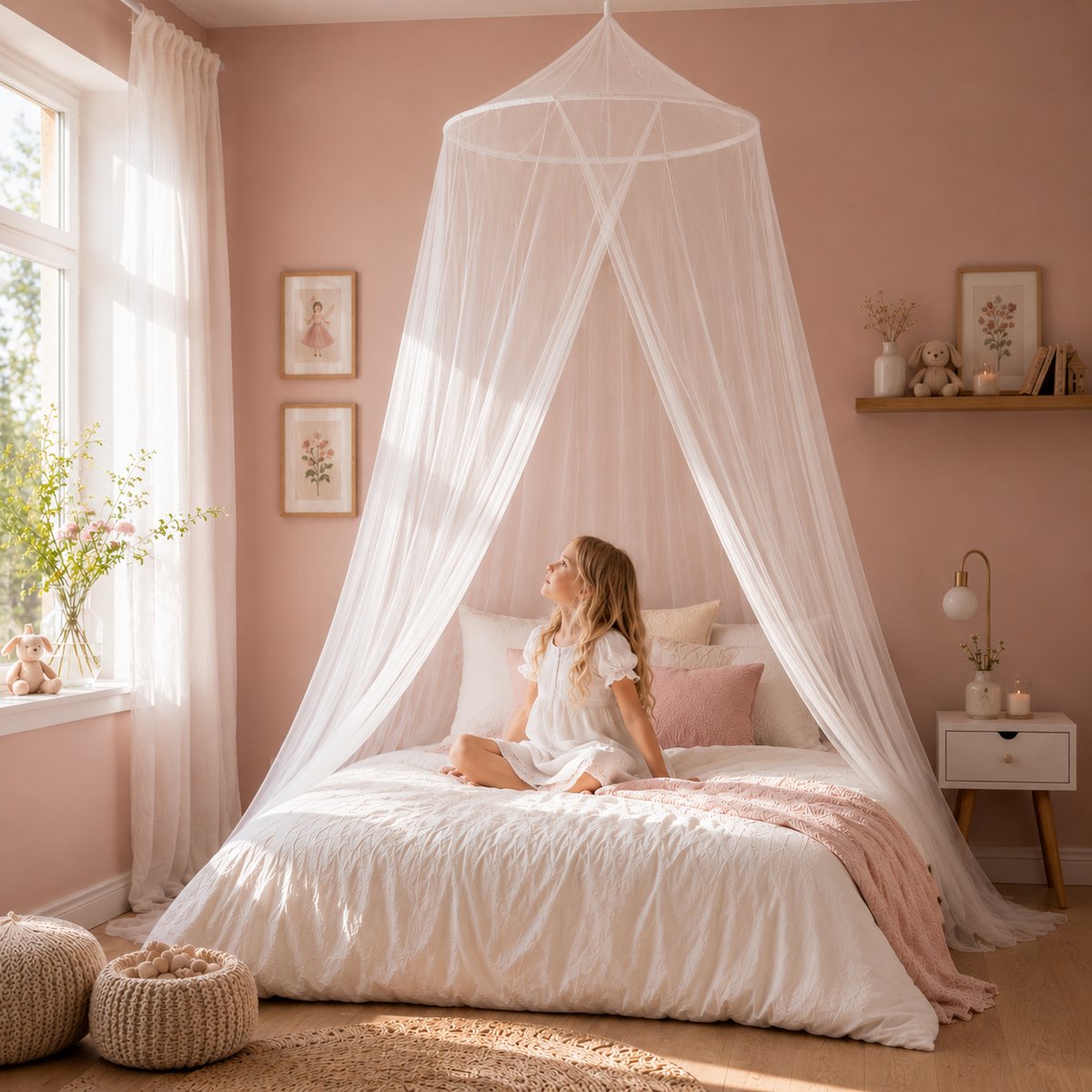 Klamboes Kinderkamer – Klamboe voor Baby en Kind – Bedtent tegen Muggen en Insecten – Bedhemel voor Ledikant en Kinderbed