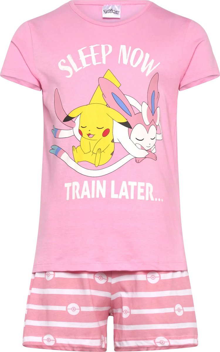 Pokemon Pyjama Meisjes - Katoen - Maat 104 - Shortama - Roze