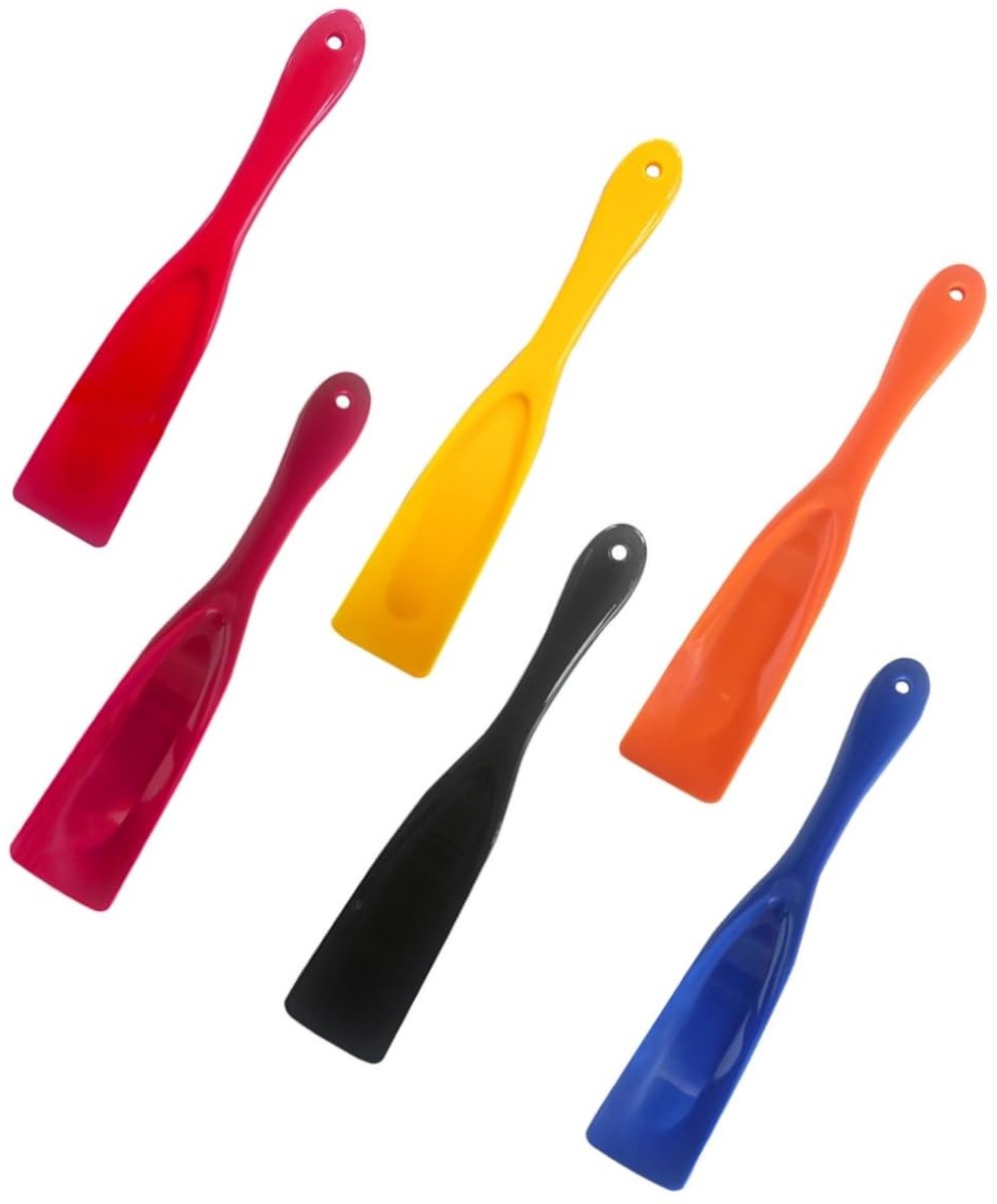 LAUZY- Schoenlepel Draagbaar - Schoenlepel Kunststof - Schoenlepel 19,5 cm - Set van 6 - Geschikt voor Leren Schoenen - Hangbaar met Gat - Schoenentrekker