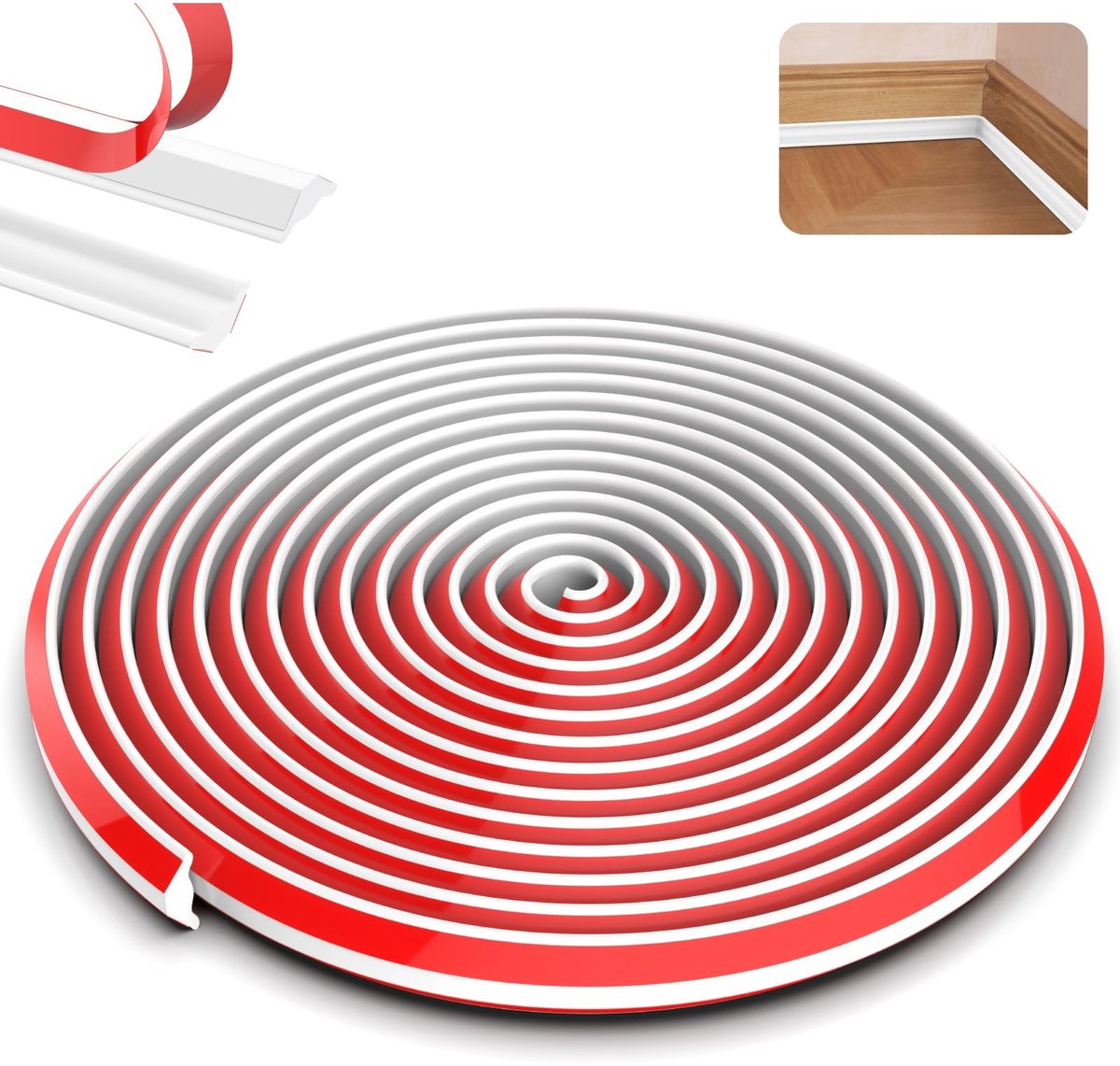 Dailygoods- Sierlijst Zelfklevend - Flexibel - 5 m - TPE Materiaal - Waterdicht - Voor Hoekwanden - 13 x 19 mm - Hoeklijst