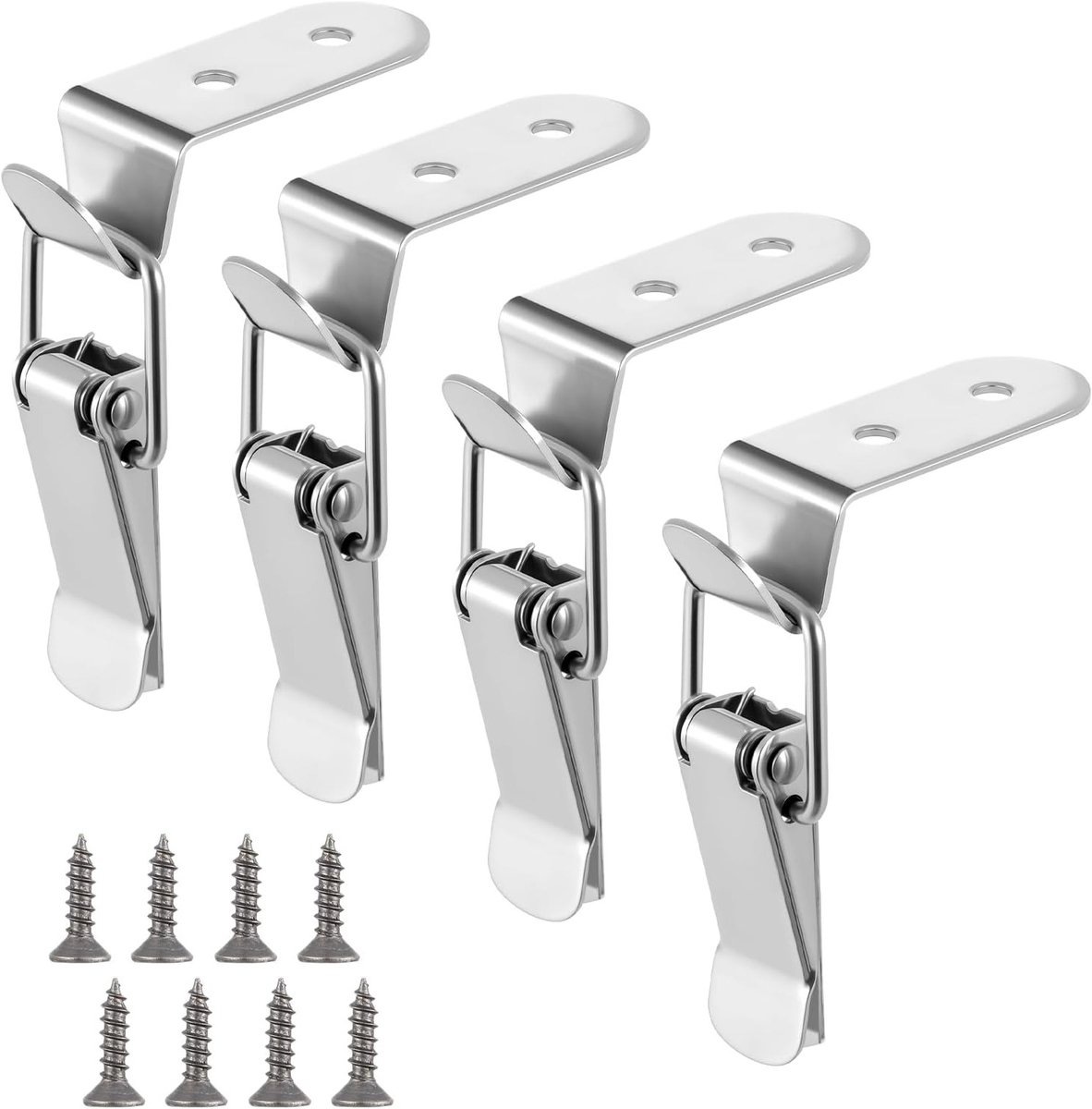 Locking hardware 90 graden - roestvrij staal - 4 stuks - veelzijdige vergrendeling voor kasten - ShopVlot