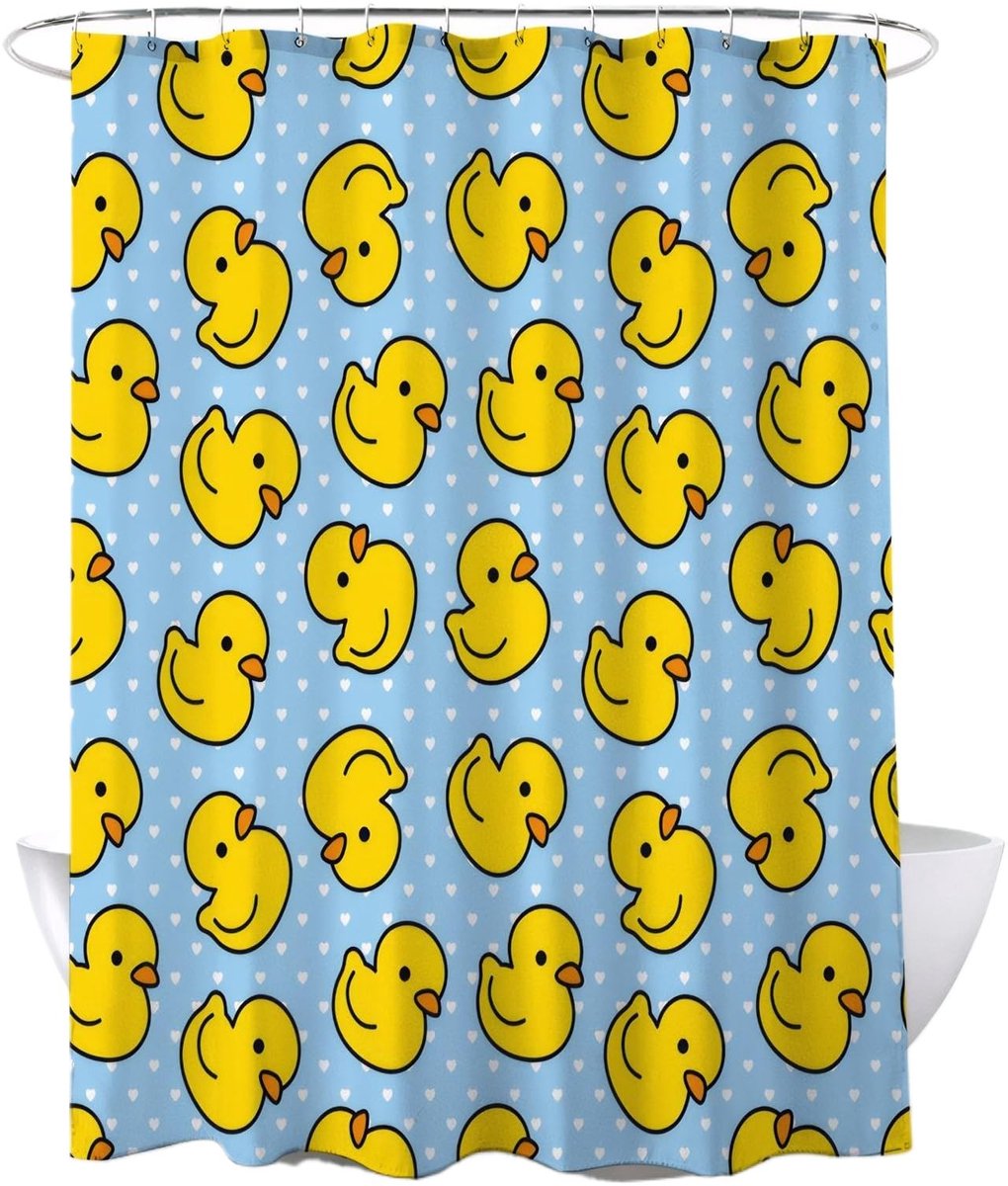 Dailygoods- Douchegordijn Waterdicht - Eend Patroon - Anti Schimmel - Wasbaar - 120x180 cm - Polyester Materiaal - Badgordijn