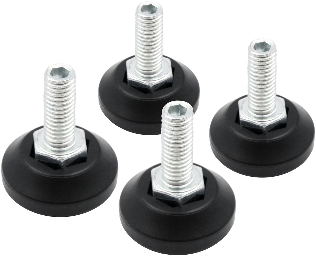 Dailygoods - 4 Verstelbare Pootjes Ø 30 mm M8 x 20 - Stelschroef voor Meubels en Machines