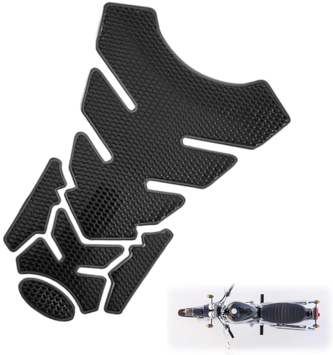 Dailygoods- Tankpad 3D Carbon - Universeel - Waterdichte Sticker - Tankbescherming Motorfiets - Slijtvast - Eenvoudige Installatie