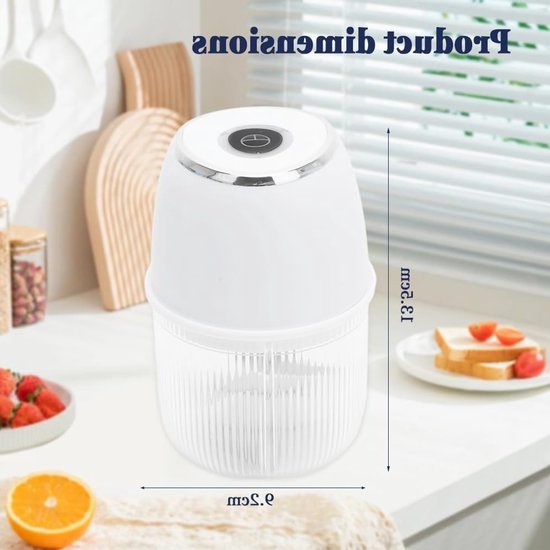 Elektrische Mini Uiensnijder, 350 ml, Multifunctionele Hakker met 6 RVS Messen voor Uien, Groenten, Fruit en Vlees — afbeelding 5