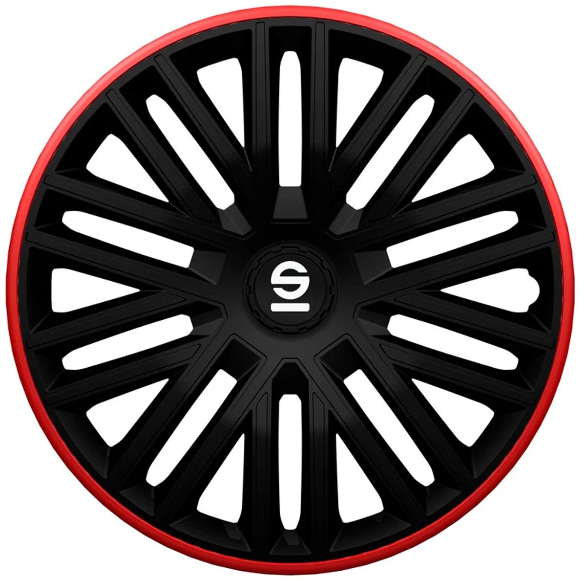 Sparco Wieldoppen Bergamo 14 Inch Abs Zwart/rood 4 Stuks