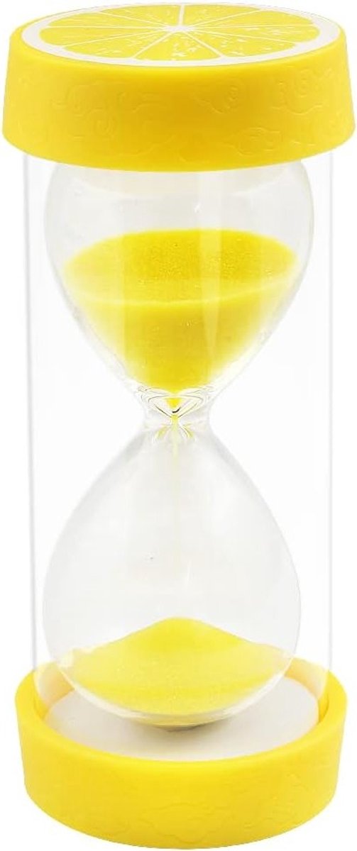 Kleurrijke Zandloper met Beschermende Basis voor Thuisdecoratie, Koken en Tellen (Citroen, 10 Minuten)
