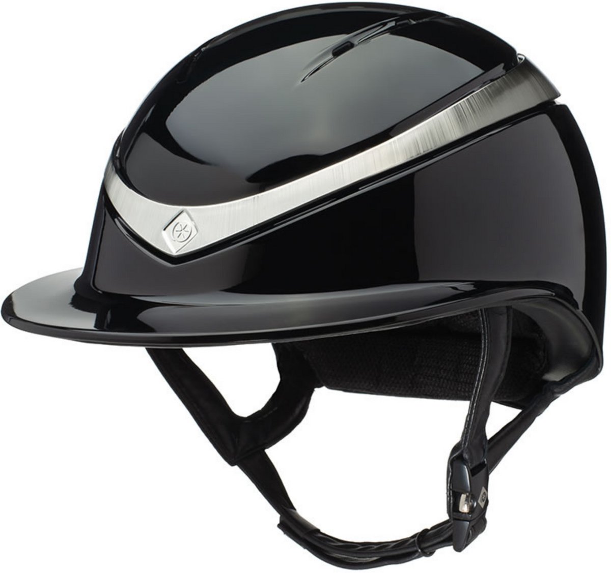 Charles Owen Luna Wide Peak Ruiterhelm - Zwart Mat, Medium