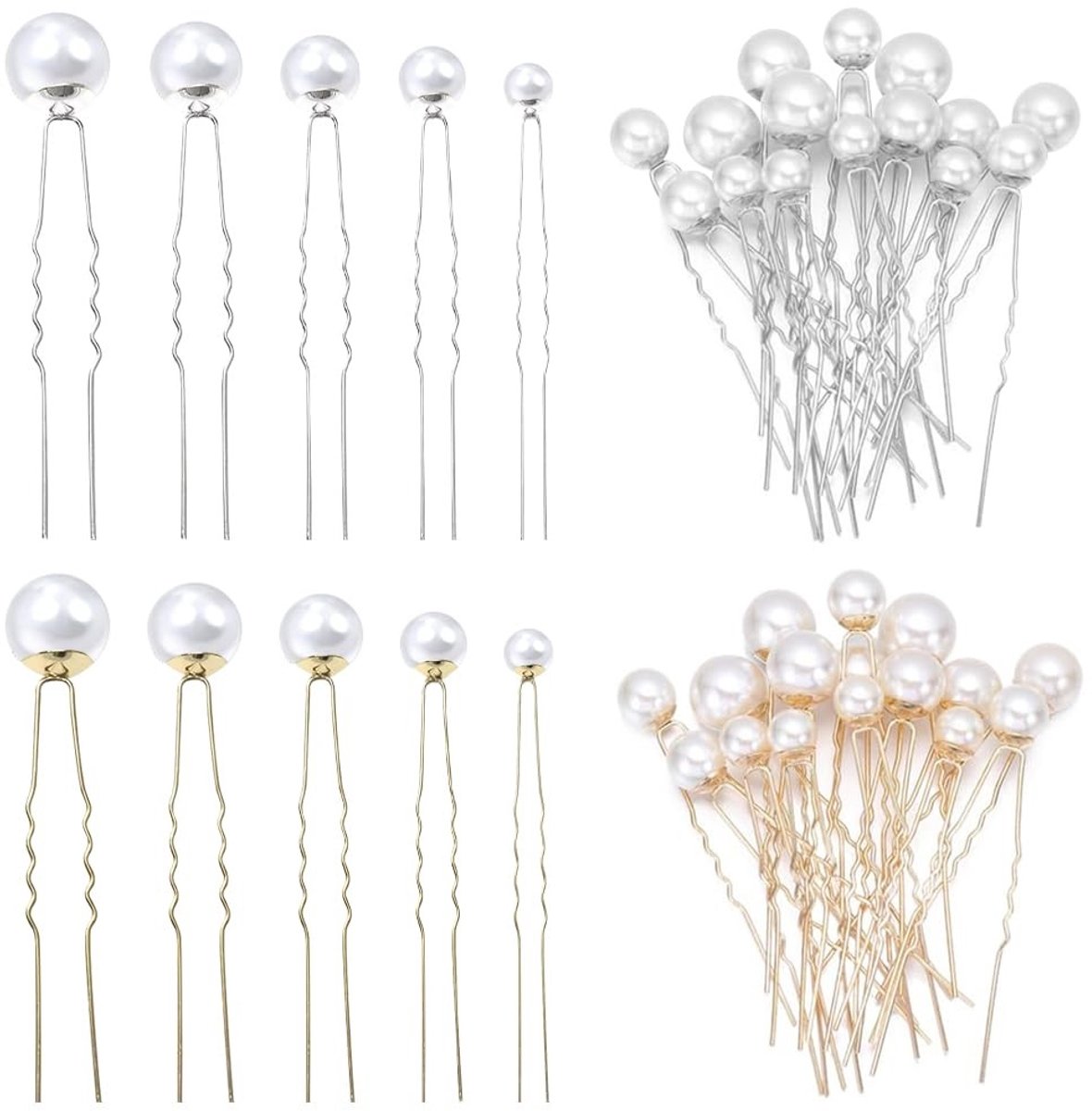 Dailygoods - Parel Haarspelden voor Bruidsaccessoires - Set van 36 U-vormige Clips