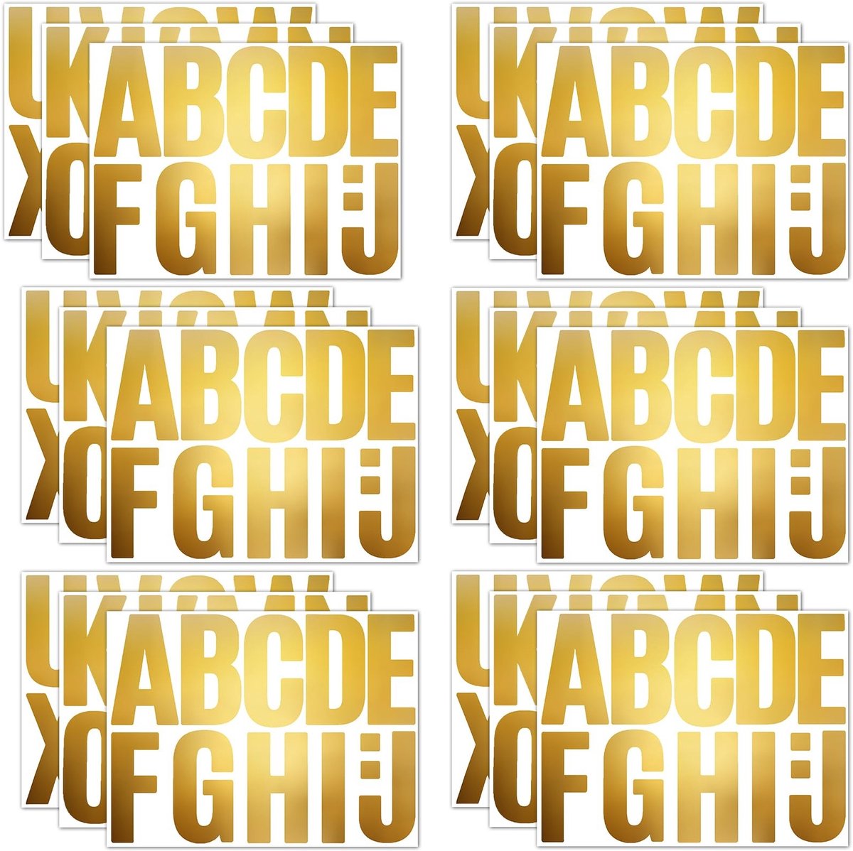 Dailygoods- Alfabetstickers Groot Formaat - 18 Vellen - Zelfklevende Letters - Vinyl - Waterdicht - 10cm Hoogte - Letterstickers