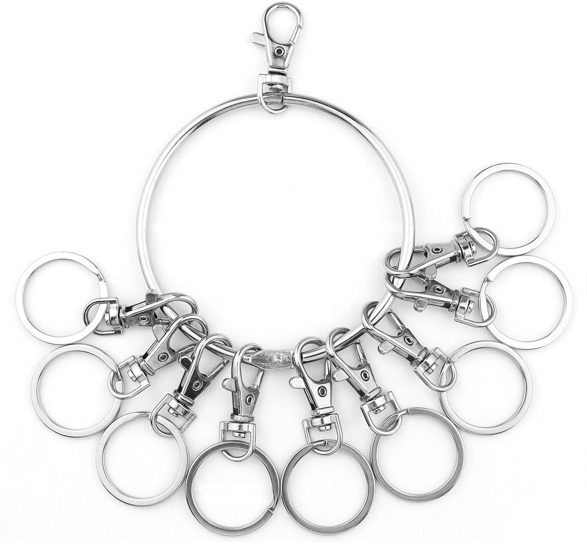Dailygoods- Sleutelhanger Draagbaar met 20 Karabijnhaken - Sleutelhanger voor Bedrijfsbeheer - Sleutelhanger Huishoudelijk - Sleutelhanger Organizer - Sleutelhanger Management - Sleutelhanger voor Eigendomsbeheer - Sleutelhouder