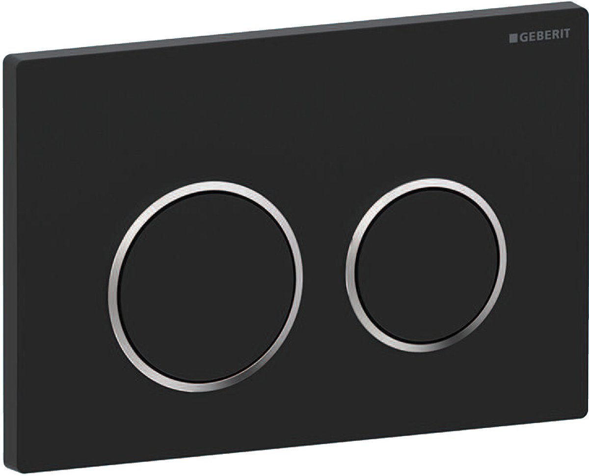 Geberit Omega20 - Bedieningsplaat, mat zwart/glanzend chroom 115.085.14.1