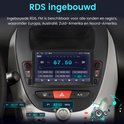 Autoradio met RDS, FM, 87.50 MHz ingesteld.