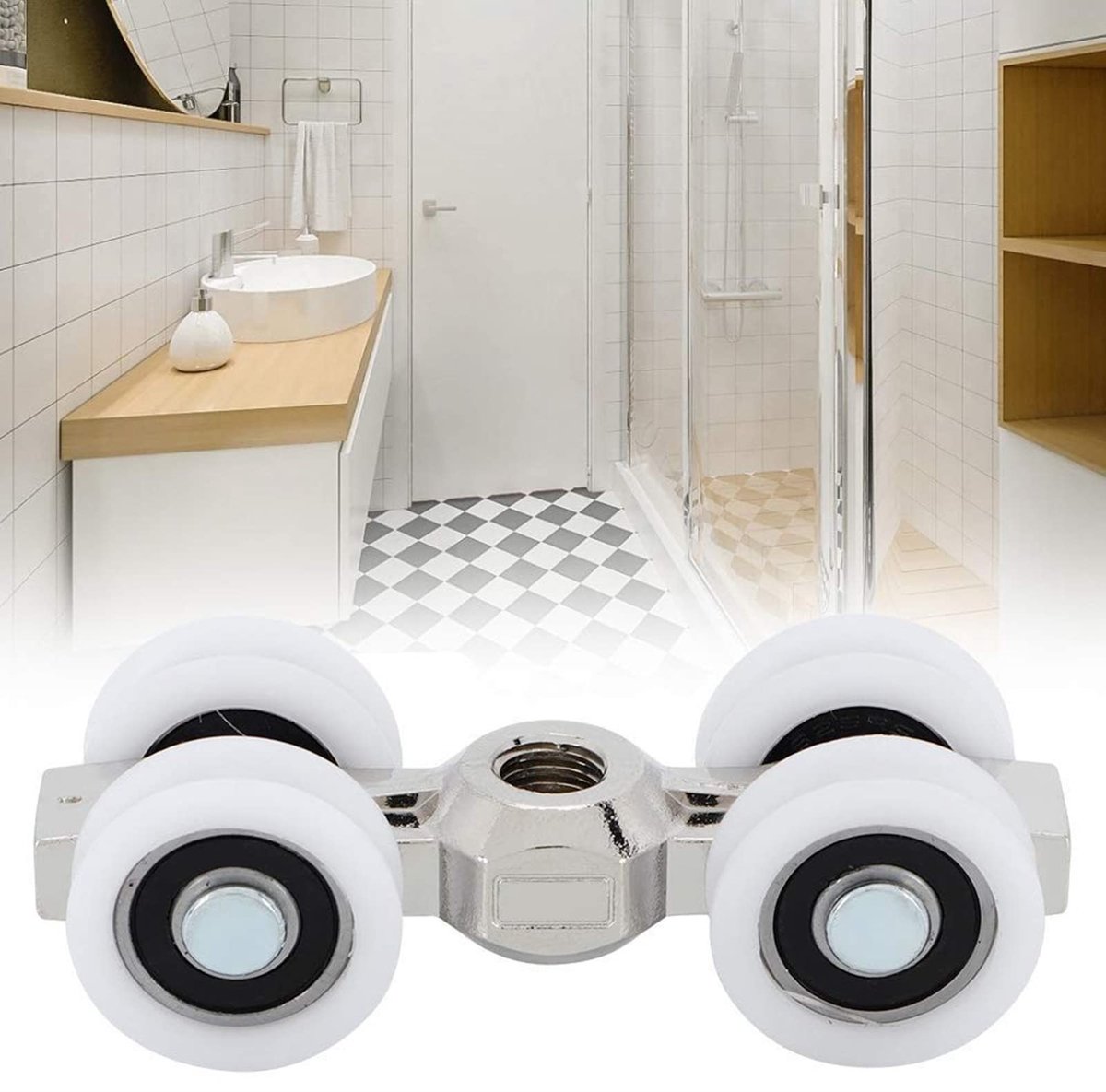 Dailygoods- Deurroller Hoogwaardige Staal - 4 Wielen - Vervangingsset - Tot 150kg - Eenvoudige Installatie - Duurzaam en Betrouwbaar