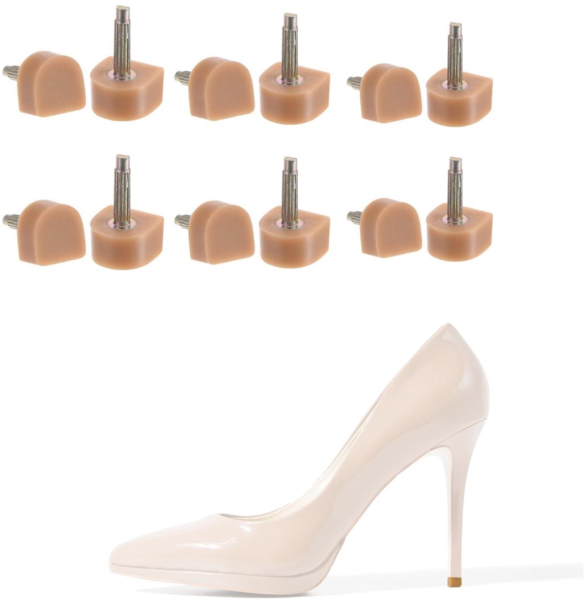 Dailygoods- Heel Tip 6 Paar - U-vorm - Antislip - Slijtvast - Hieldoppen - Vervangingen voor Hoge Hak - Hielbescherming