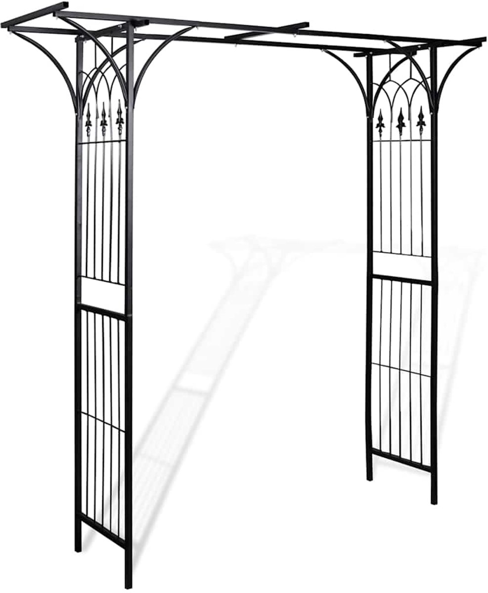 Tuinboog - 200 x 52 x 204 cm - massief - weerbestendig - Zwart