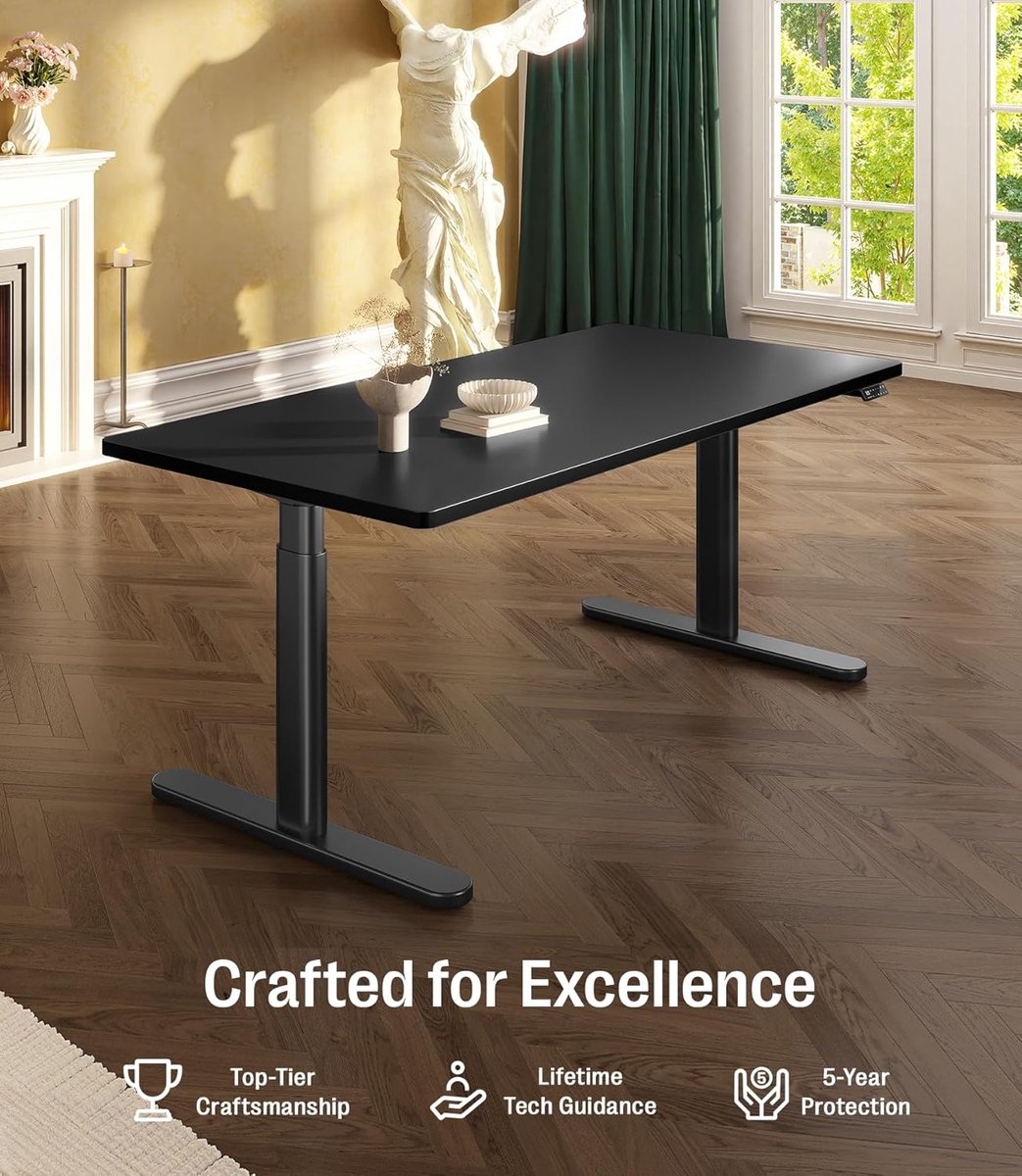 ErgoLux Pro S2 Premium Elektrisch Verstelbaar Bureau 160 x 80 cm met Ovale Poten, Dubbele Motor, 180 kg Draagvermogen, USB-A & USB-C, 4 Geheugenstanden, Zit-Sta Bureau Hoogteverstelbaar 72-120 cm, Stil en Energiezuinig