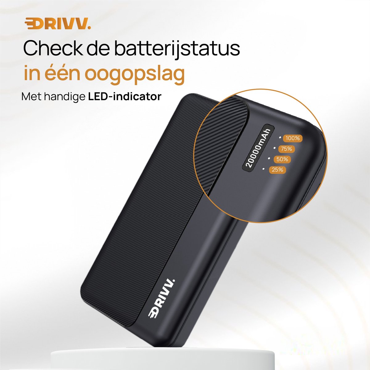 Drivv. Powerbank 20000 mAh Zwart - afbeelding 3