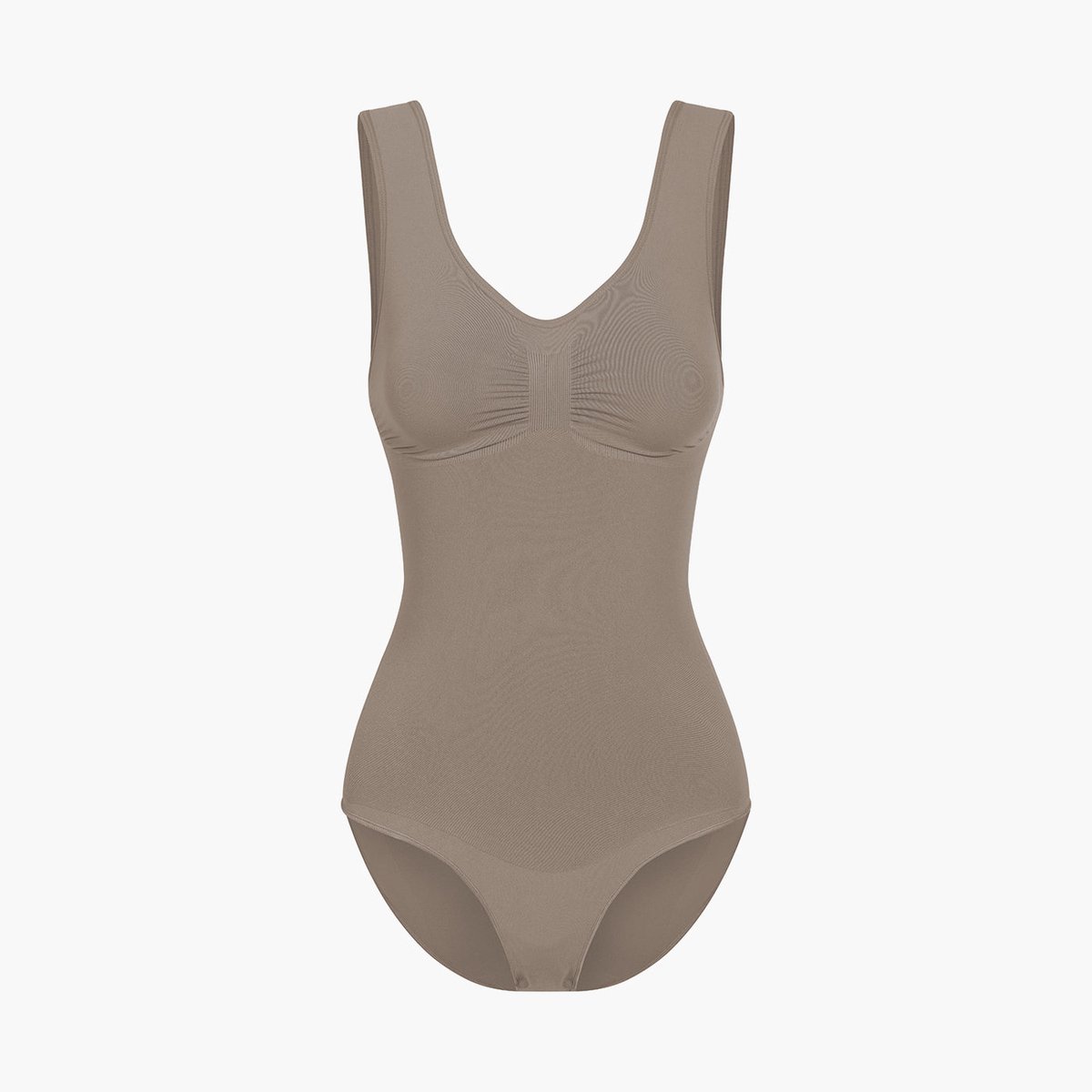 cfab - Tanktop bodysuit met corrigerende shapewear en slipje - Taupe - L - Corrigerende Body - Naadlos - corrigerend ondergoed dames