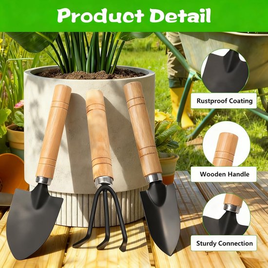 5 stuks - mini tuingereedschapset - mini tuingereedschap bonsai- mini tuin gereedschap setje - mini tuingereedschap set -tuingereedschap onkruidverwijderaar- mini tuin gereedschap - handig voor in de tuin - voor bloembakken, moestuin — afbeelding 2