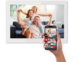 AGFAPHOTO 10-Zoll-Digitalfotorahmen aus Holz APF1000WIFIGLWH