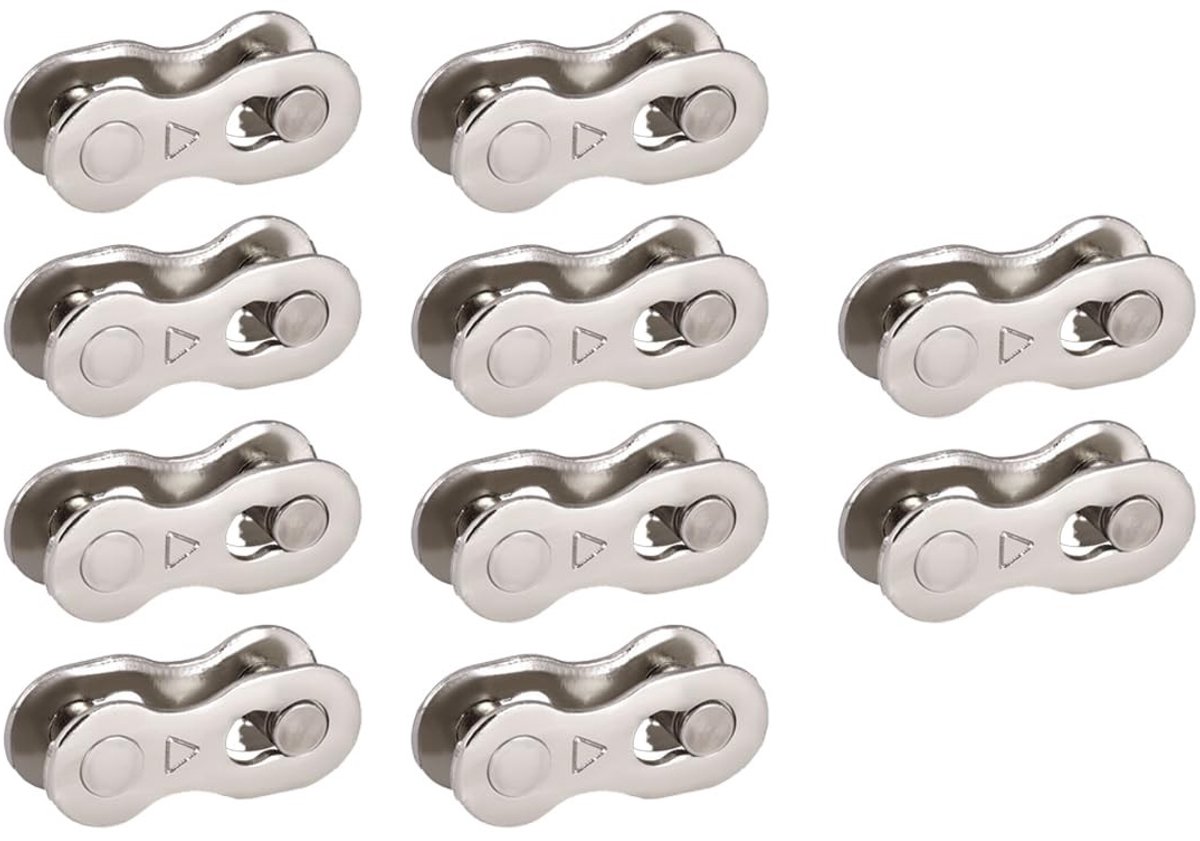 JHUBERS- Kettingslot Duurzaam - 10 Paar Fietskettingschakels - Staal - Geschikt voor 6/7/8, 9, 10-voudige Ketten - Treksterkte 950 kgf - Onmisbaar Accessoire - Fietsketting