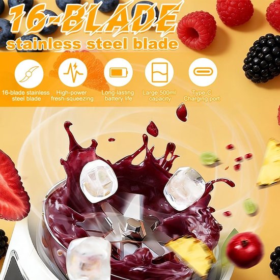 Mini Blender - Persoonlijke Mixer - Gezonde Smoothies Maken - Draagbaar Ontwerp - 300 ml Capaciteit - Zwart van MINI — afbeelding 5
