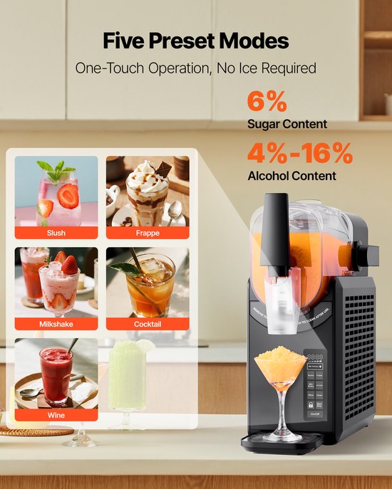 Jently slush machine - slush puppy maker - ijsmachine - 5 vooraf ingestelde programma's - 2.6L - geen ijs nodig — afbeelding 4