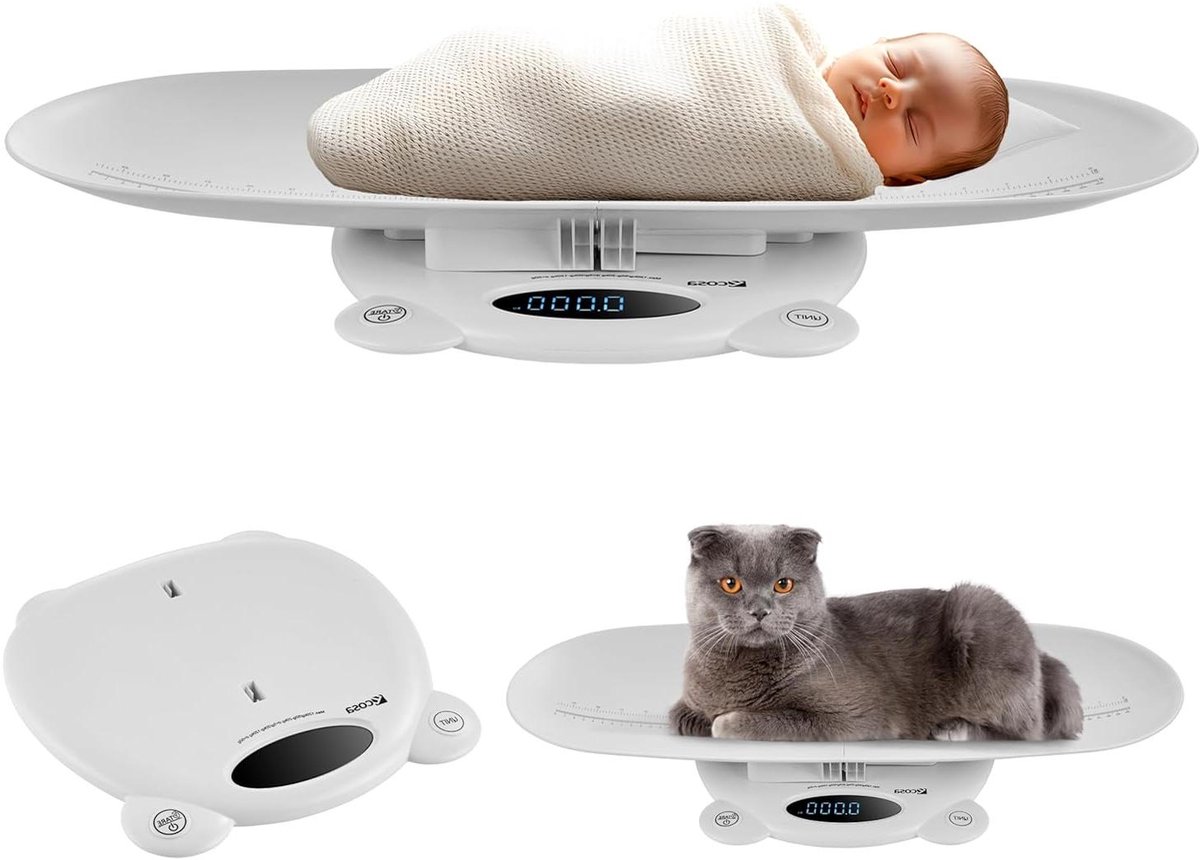 Multifunctionele Weegschaal - 3-in-1 Weegschaal - Gezondheid Controleren - Nauwkeurig tot 5 gram - Capaciteit 120 kg - Wit