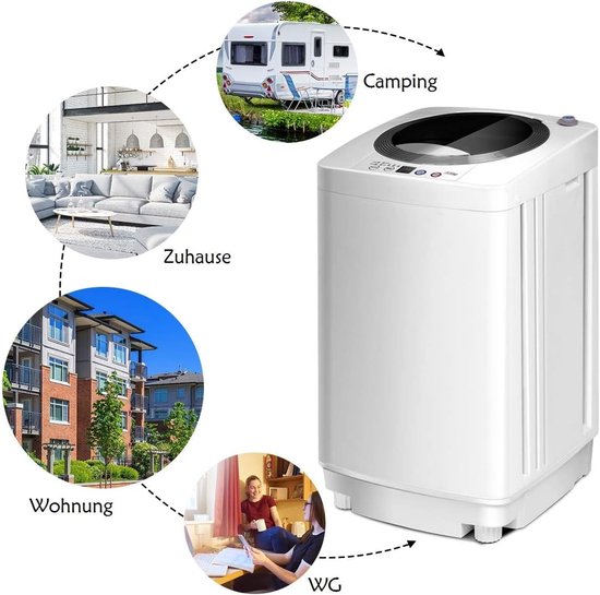 Mini Wasmachine - Compact Apparaat - Kleine Wasjes - Volledig Automatisch - 3.5 kg Capaciteit - Wit — afbeelding 4